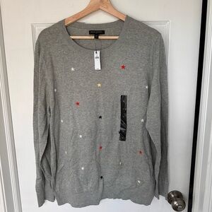 Banana Republic grey sweater with stars